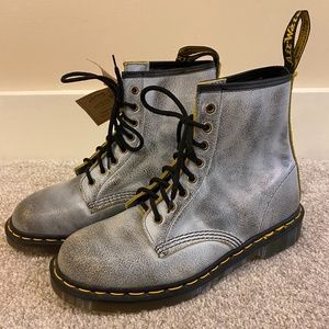 COPY - Vintage Silver Leather Dr Martens Boots